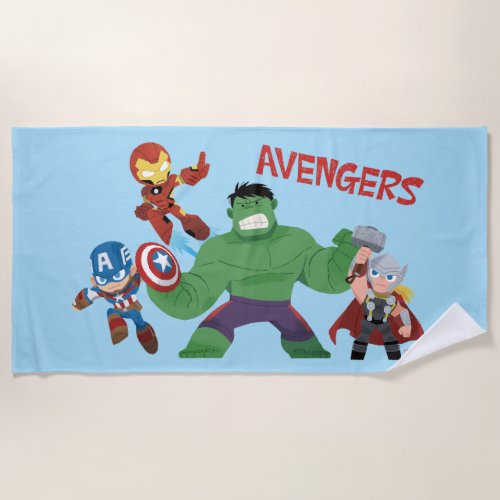 Guri Hiru Avengers Action Group Beach Towel