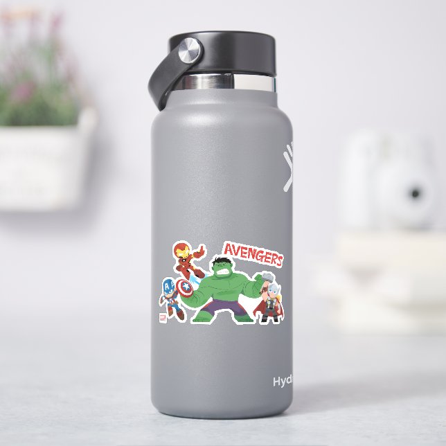 Guri Hiru Avengers Action Group Sticker (HydroFlask)