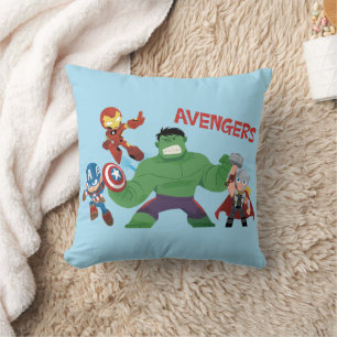 Guri Hiru Avengers Action Group Throw Pillow
