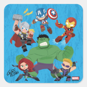 Guri Hiru Avengers Square Sticker
