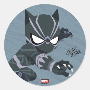 Guri Hiru Black Panther Classic Round Sticker