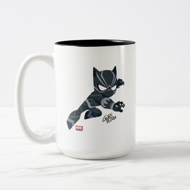 Guri Hiru Black Panther Two-Tone Coffee Mug (Left)