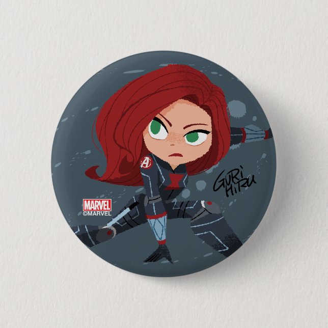 Guri Hiru Black Widow Button (Front)