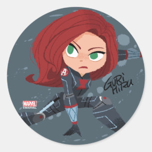 Guri Hiru Black Widow Classic Round Sticker