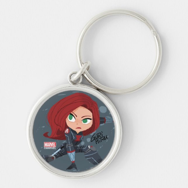 Guri Hiru Black Widow Keychain (Front)