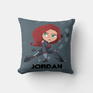 Guri Hiru Black Widow Throw Pillow