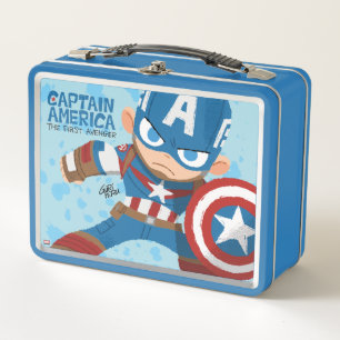 Guri Hiru Captain America Metal Lunch Box