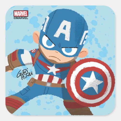 Guri Hiru Captain America Square Sticker