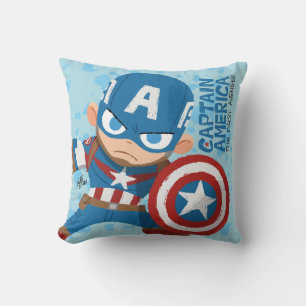 Guri Hiru Captain America Throw Pillow