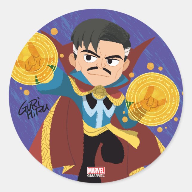 Guri Hiru Doctor Strange Classic Round Sticker (Front)