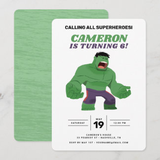 Guri Hiru Incredible Hulk Birthday Invitation