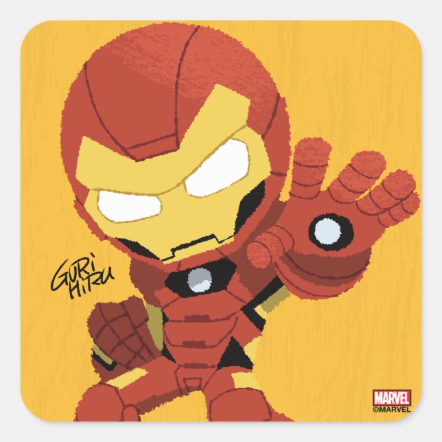 Guri Hiru Iron Man Square Sticker (Front)