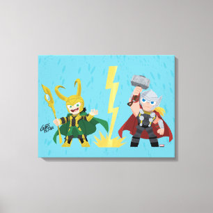 Guri Hiru Loki & Thor Canvas Print