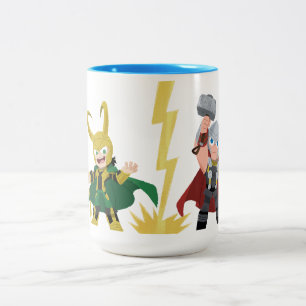Guri Hiru Loki & Thor Two-Tone Coffee Mug