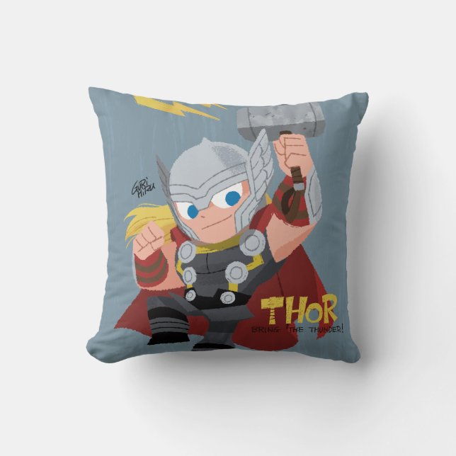 Guri Hiru Thor Throw Pillow (Front)