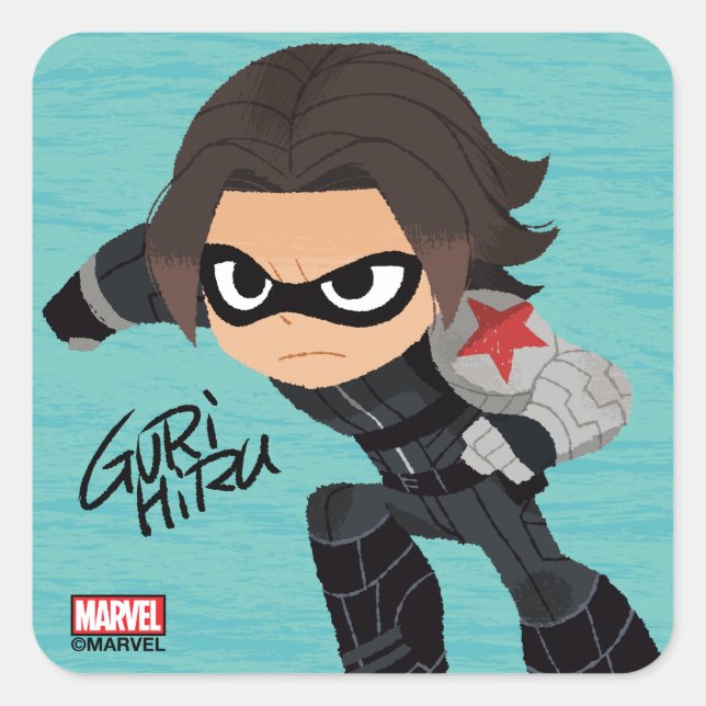Guri Hiru Winter Soldier Square Sticker (Front)