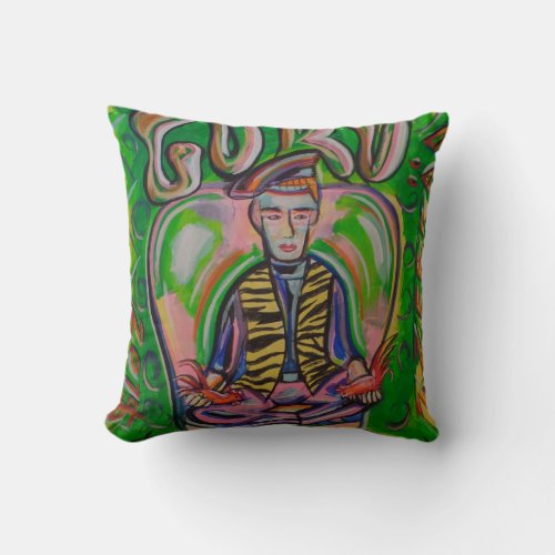 GURU Polyester Throw Pillow 16 x 16 by jzebraa