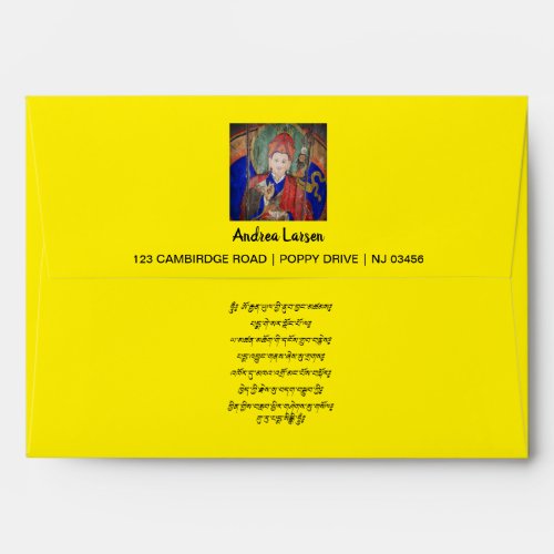 Guru Rinpoche  7 Line Prayer Buddha Tibetan Envelope