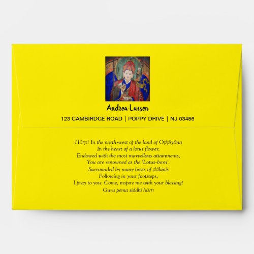 Guru Rinpoche Padmasambhava Buddha  7 Line Pray Envelope