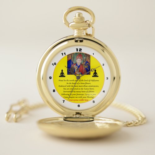 Guru Rinpoche  Seven Line Prayer Padmasambhava  Pocket Watch