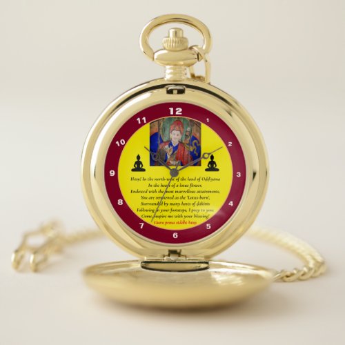 Guru Rinpoche  Seven Line Prayer Padmasambhava   Pocket Watch