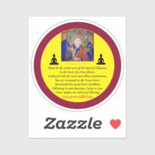 Guru Rinpoche & Seven Line Prayer /Padmasambhava Sticker