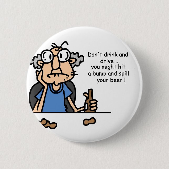 Gus on Drinking and Driving Pinback Button (Front)