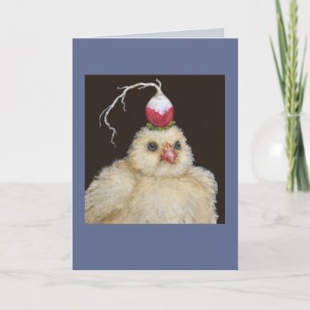Gus  Peep With Radish Card by vickisawyer at Zazzle
