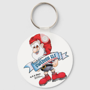 Gus the Tomte banner, & Boot STORIES of a SWEDISH Keychain