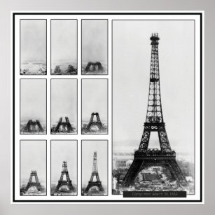 Gustav Eiffel's Tower Under Construction Poster
