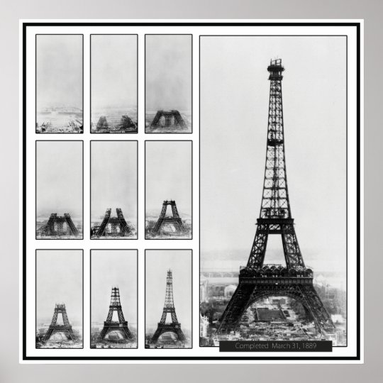 Gustav Eiffel's Tower Under Construction Poster | Zazzle.com