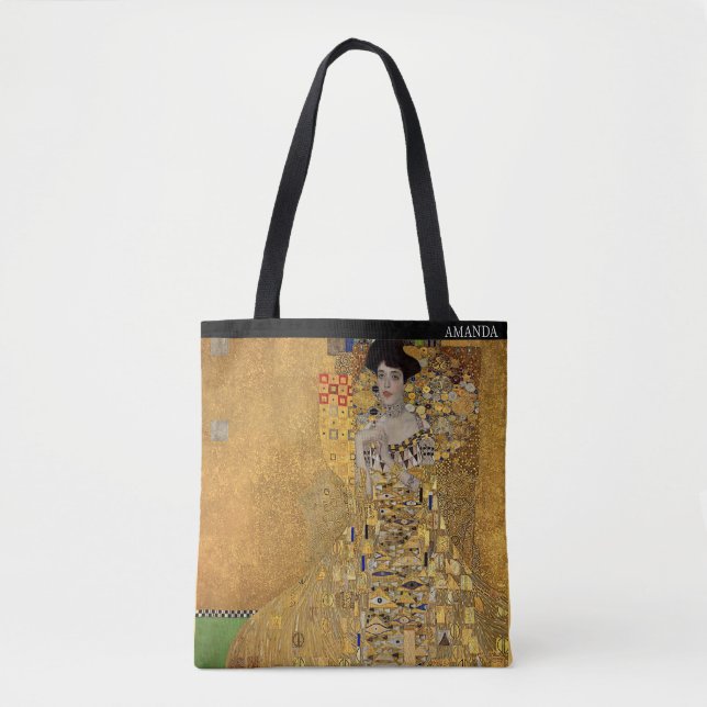 Gustav Klimt – Adele Bloch-Bauer – Custom Text  Tote Bag (Front)