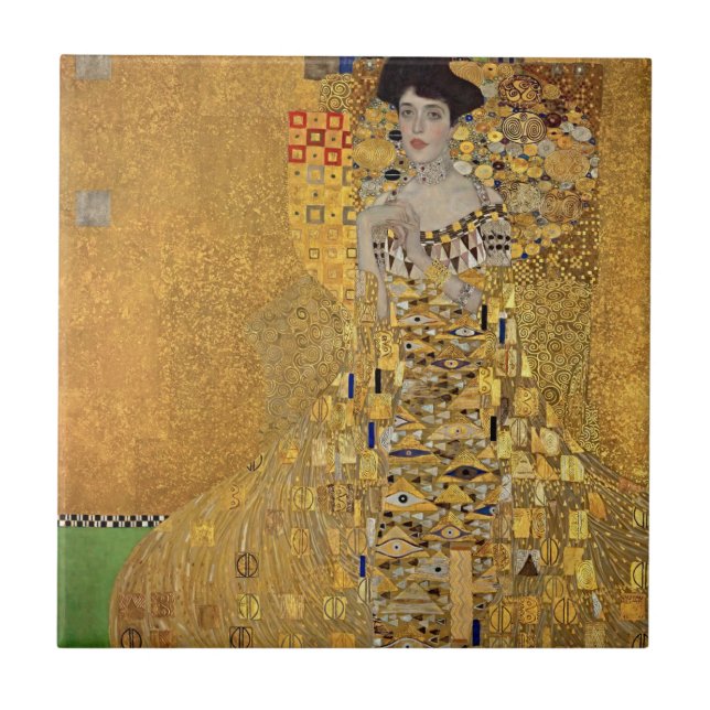 Gustav Klimt Adele Bloch Bauer Fine Art Ceramic Tile (Front)