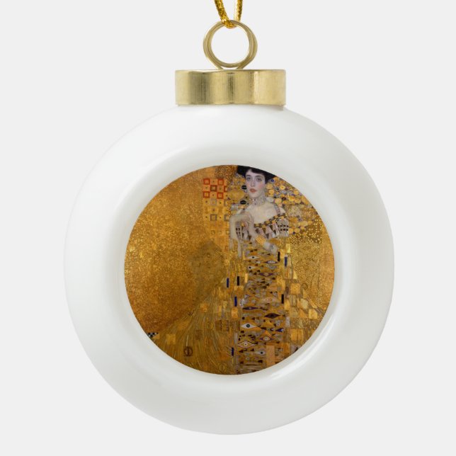Gustav Klimt - Adele Bloch-Bauer I. Ceramic Ball Christmas Ornament (Front)