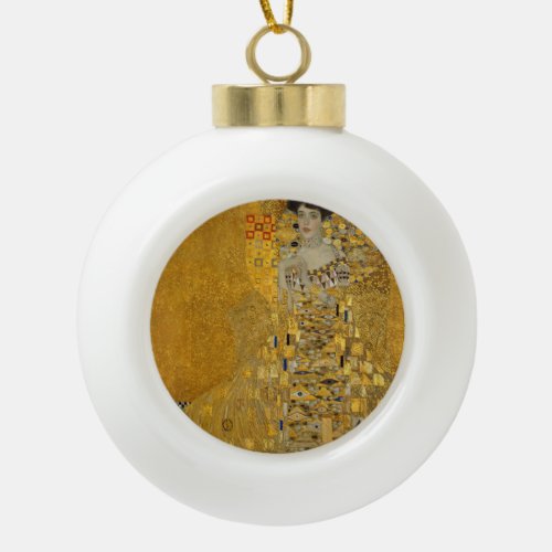 Gustav Klimt _ Adele Bloch_Bauer I Ceramic Ball Christmas Ornament