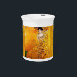 Gustav Klimt Adele Bloch-Bauer Vintage Art Nouveau Drink Pitcher<br><div class="desc">Gustav Klimt Portrait Of Adele Bloch-Bauer I Art Nouveau Painting Portrait of Adele Bloch-Bauer I is a 1907 painting by Gustav Klimt. The first of two portraits Klimt painted of Bloch-Bauer, it has been referred to as the final and most fully representative work of his golden phase. This painting, which...</div>