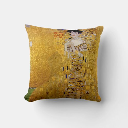 Gustav Klimt  Adele Bloch_Bauers Portrait Throw Pillow