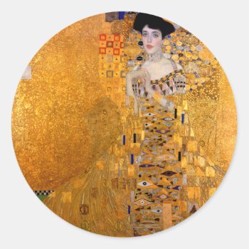 Gustav Klimt "adele" Vintage Classic Round Sticker by encore_arts at Zazzle