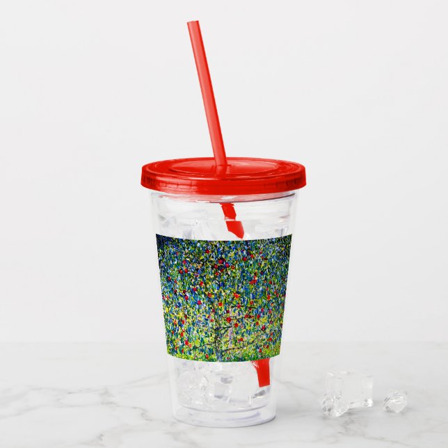 Gustav Klimt Apple Tree Acrylic Tumbler (Front Ice)