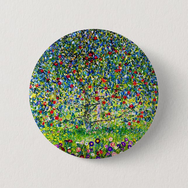 Gustav Klimt Apple Tree Button (Front)