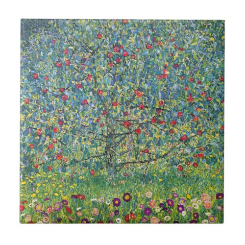 Gustav Klimt _ Apple Tree Ceramic Tile