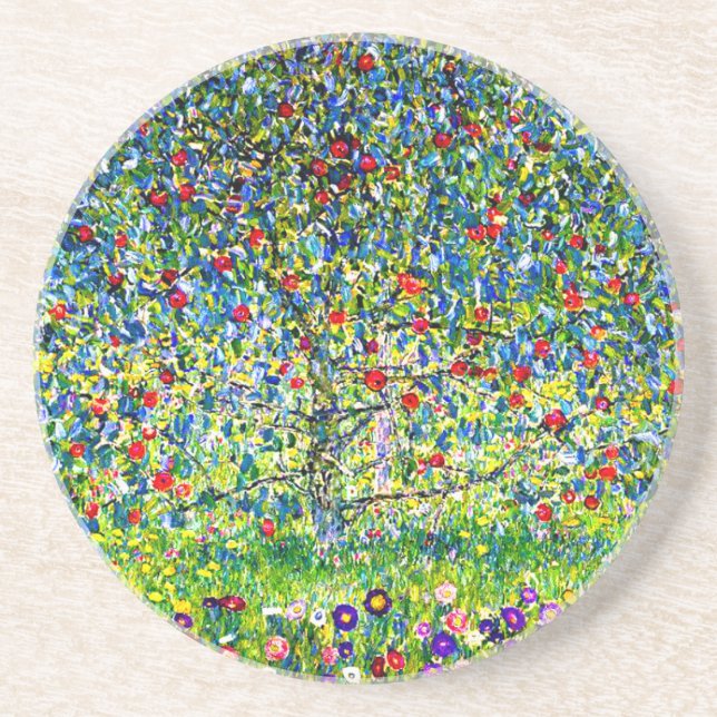 Gustav Klimt Apple Tree Coaster (Front)
