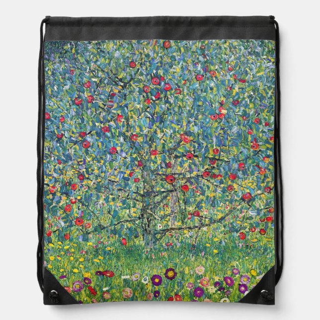 Gustav Klimt - Apple Tree Drawstring Bag (Front)