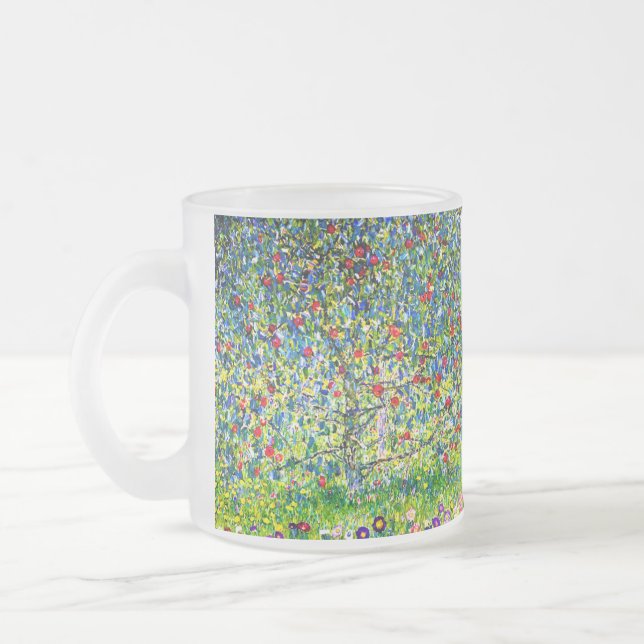 Gustav Klimt Apple Tree Frosted Glass Coffee Mug (Left)