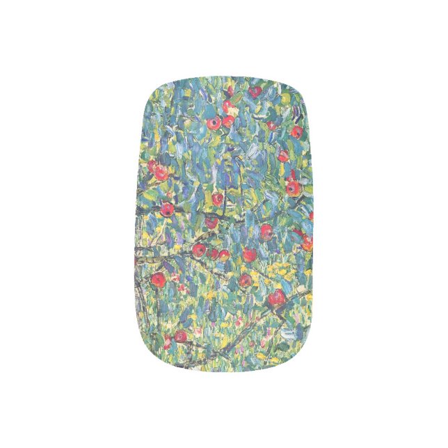 Gustav Klimt - Apple Tree Minx Nail Art (Left Thumb)