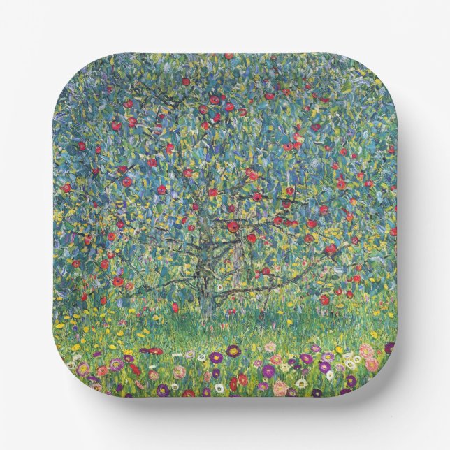 Gustav Klimt - Apple Tree Paper Plates (Front)