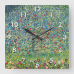 Gustav Klimt - Apple Tree Square Wall Clock at Zazzle