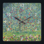Gustav Klimt - Apple Tree Square Wall Clock<br><div class="desc">Apple Tree I - Gustav Klimt,  Oil on Canvas,  1907</div>