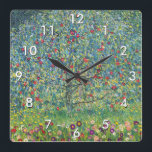 Gustav Klimt - Apple Tree Square Wall Clock<br><div class="desc">Apple Tree I - Gustav Klimt,  Oil on Canvas,  1907</div>