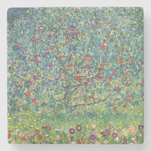 Gustav Klimt _ Apple Tree Stone Coaster